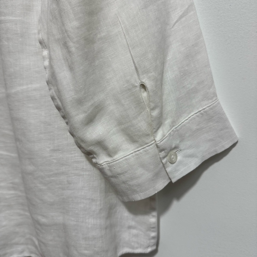 Chico’s No Iron 100% Linen Button Down Shirt Women Large Classic White - Picture 10 of 13